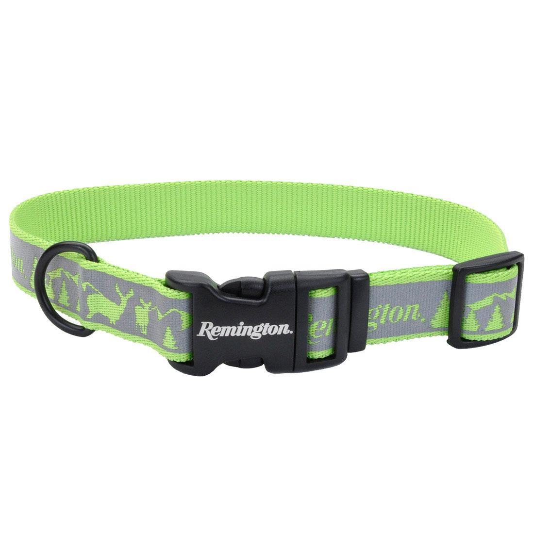 Remington Adjustable Reflective Dog Collar, Lime Deer Mountain, 1-in x 18-26-in
