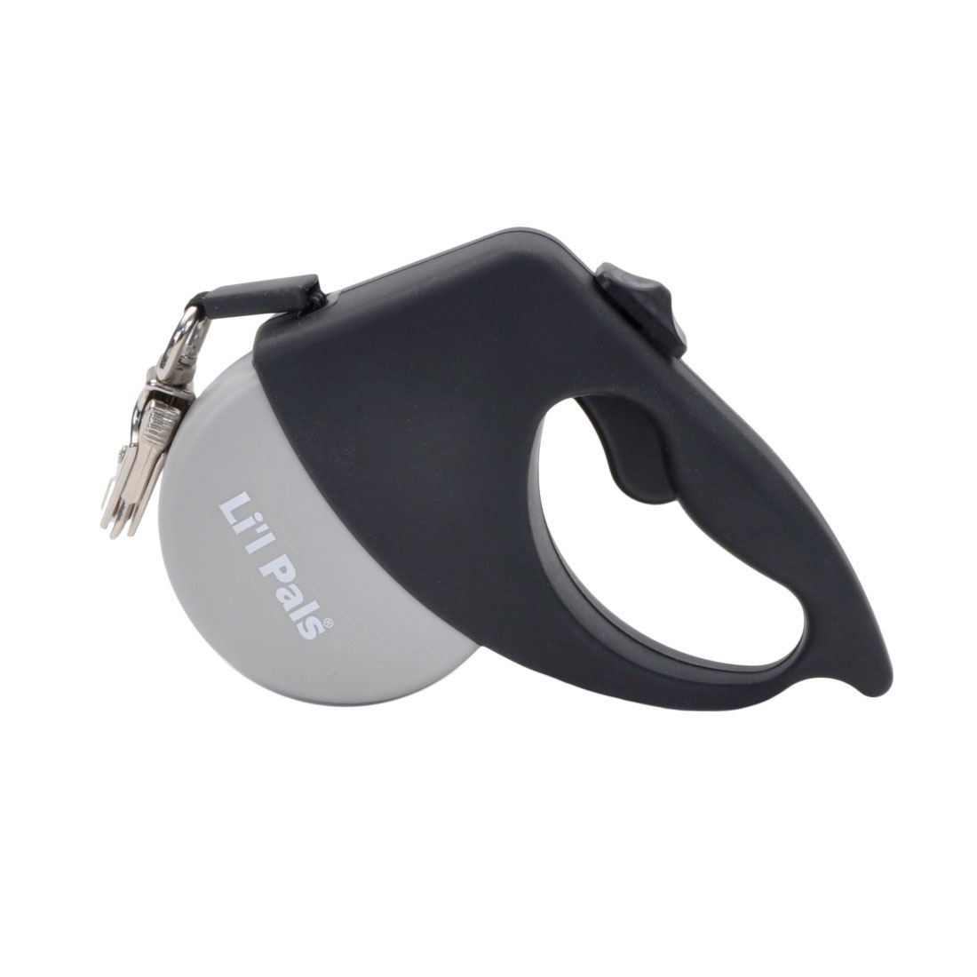 Li'l Pals Retractable Leash with Alligator Snap, Grey, 12-ft Up to 16-lb