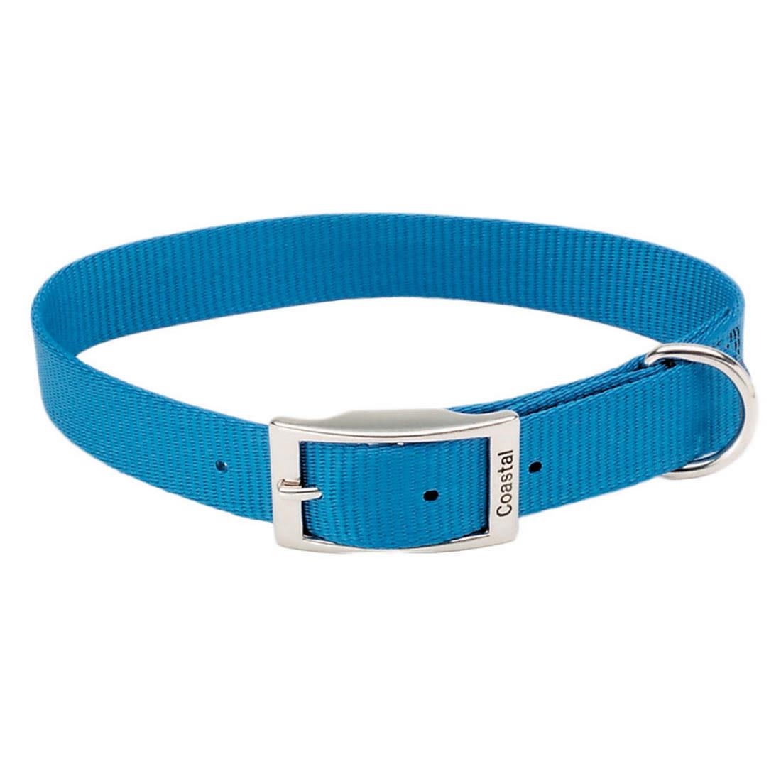 Coastal Single-Ply Dog Collar, Blue Lagoon, 1-in x 20-in