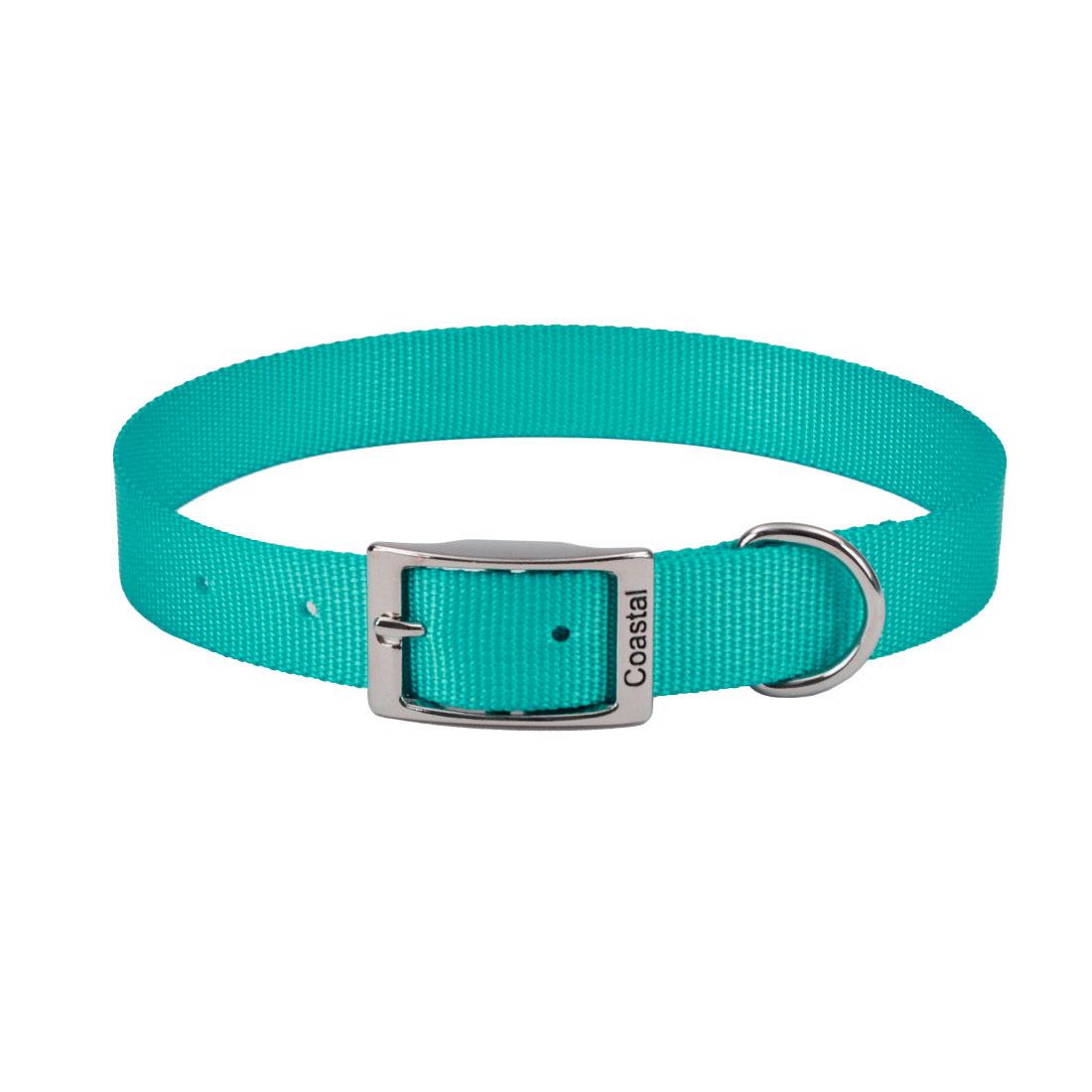 Coastal Single-Ply Dog Collar, Teal, 3/4-in x 16-in