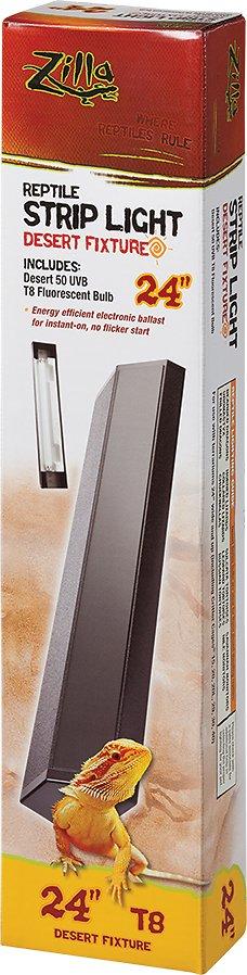 Zilla T8 Fluorescent Strip Light Desert Fixure for Reptiles, 24-in