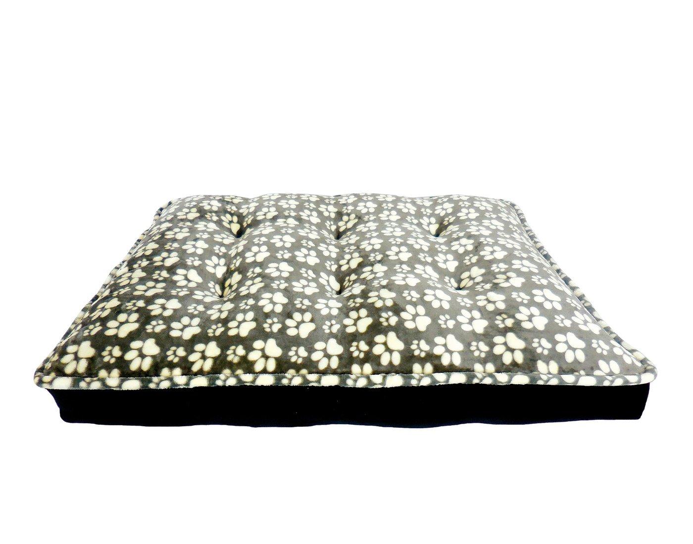 ARLEE PET PRODUCTS Rover Rest Ortholux Bella Orthopedic Mattress Dog Bed Linear Paw Grey 32 in x 24 in x 6 in All Natural Pet Supply
