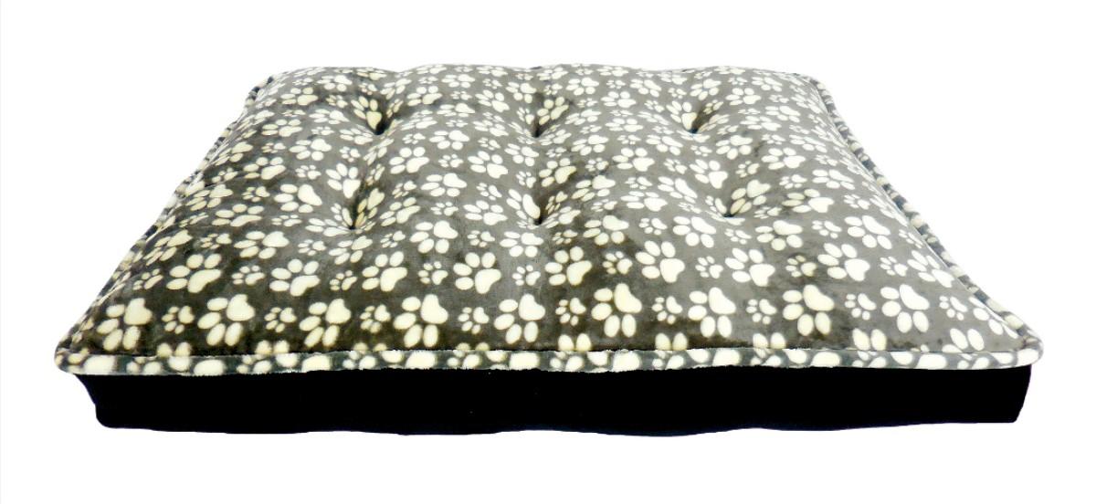 Arlee Rover Rest Ortholux Bella Paw Print Orthopedic Mattress Dog Bed, Charcoal/Black, 45 x 36 x 8-in