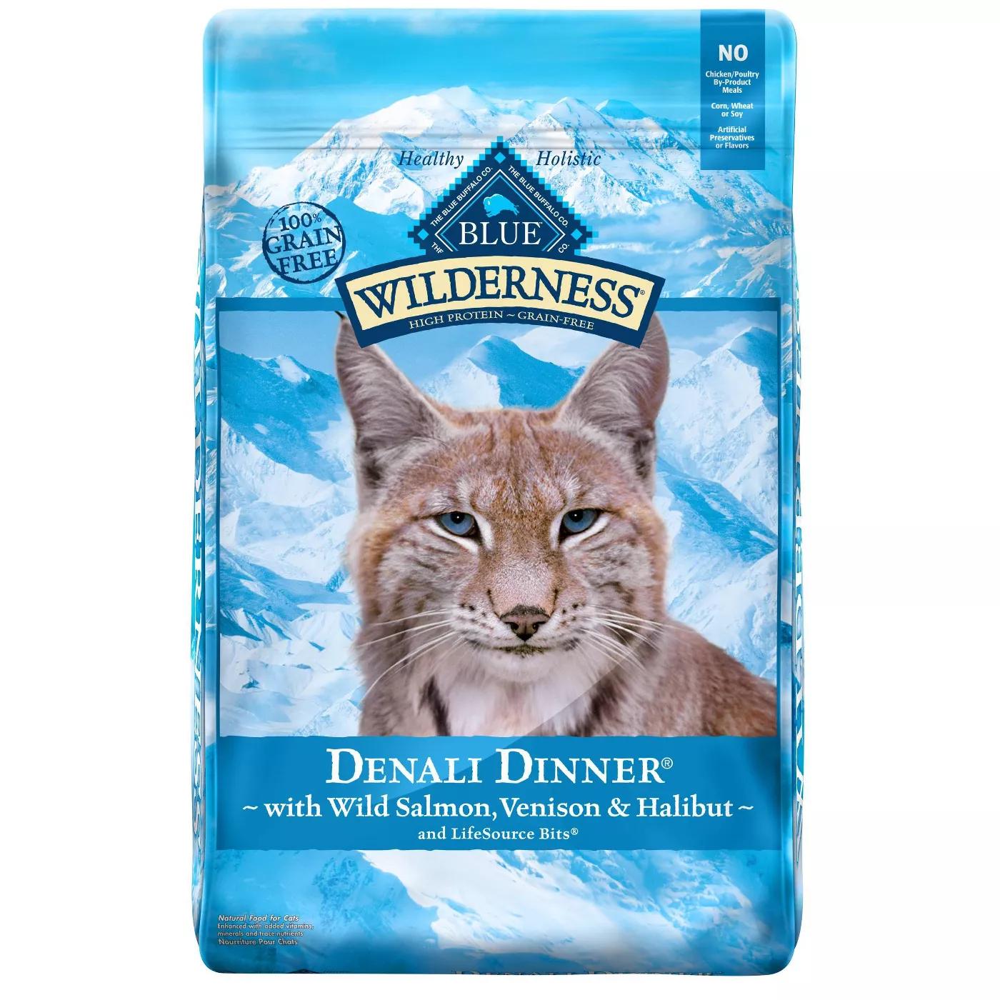 Blue Buffalo Wilderness Denali Dinner with Wild Salmon, Venison & Halibut Grain-Free Dry Cat Food