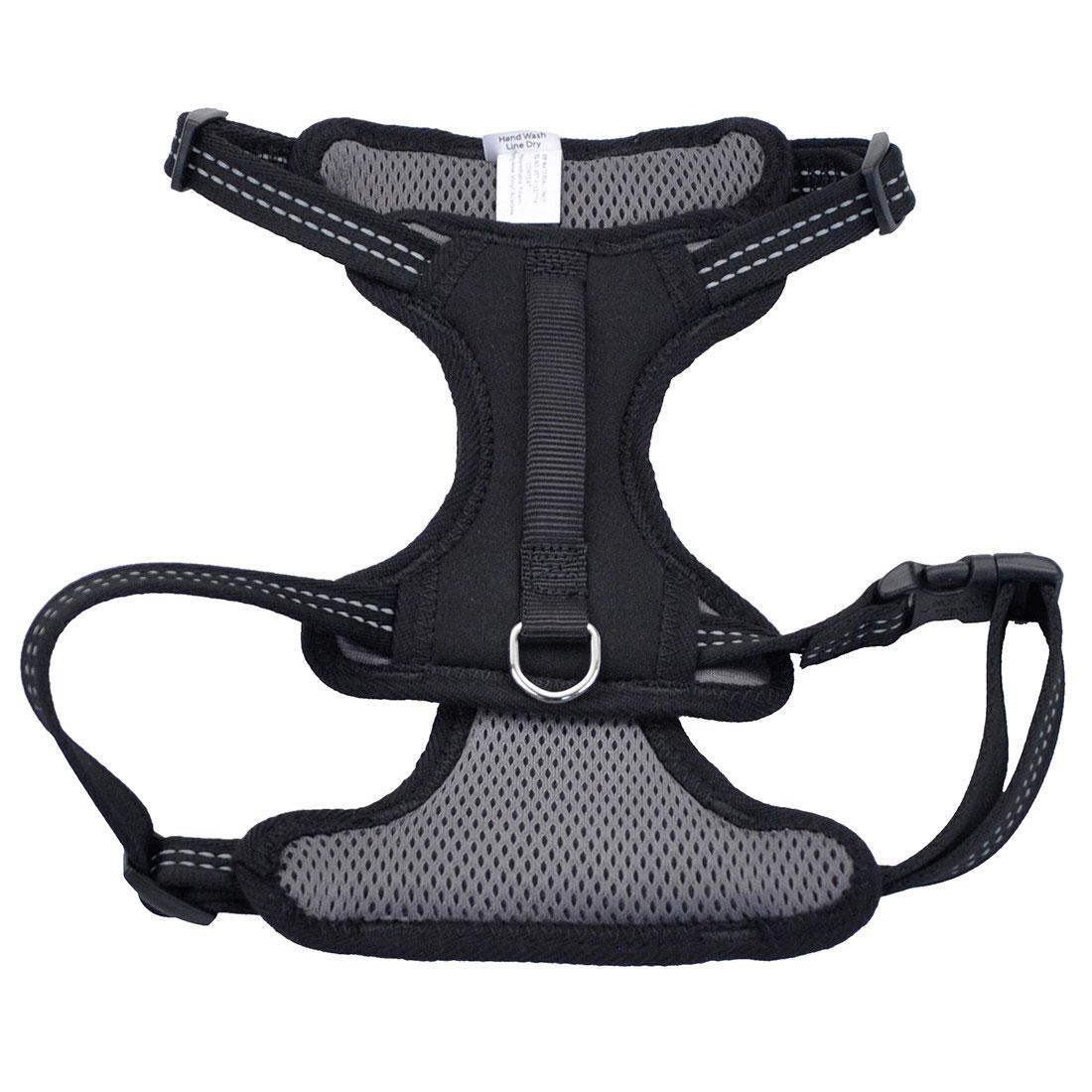 Coastal Reflective Control Handle Dog Harness, Black, 16-24-in x 10-14-in