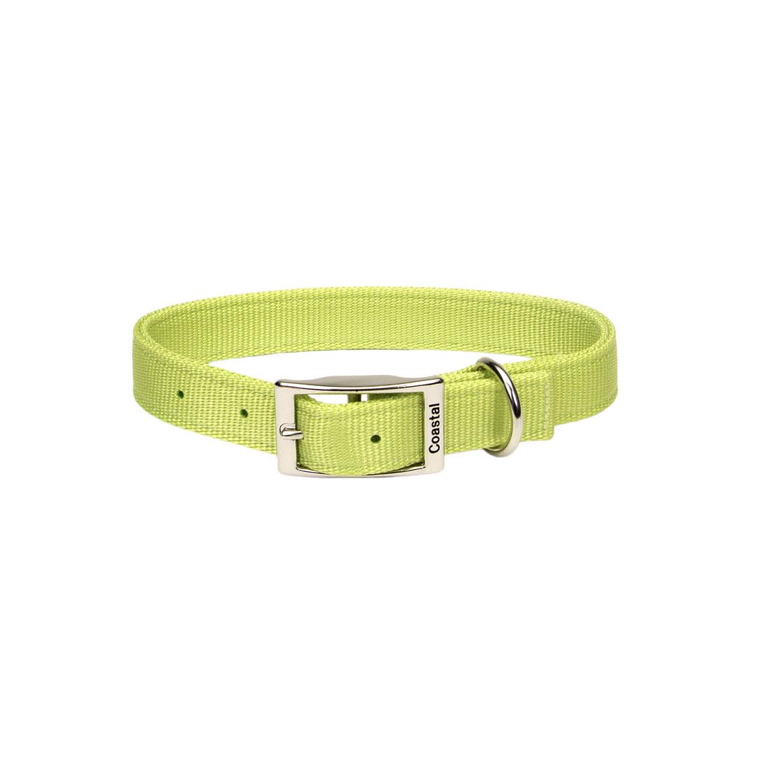 Coastal Double-Ply Dog Collar, Lime, 1-in x 18-in