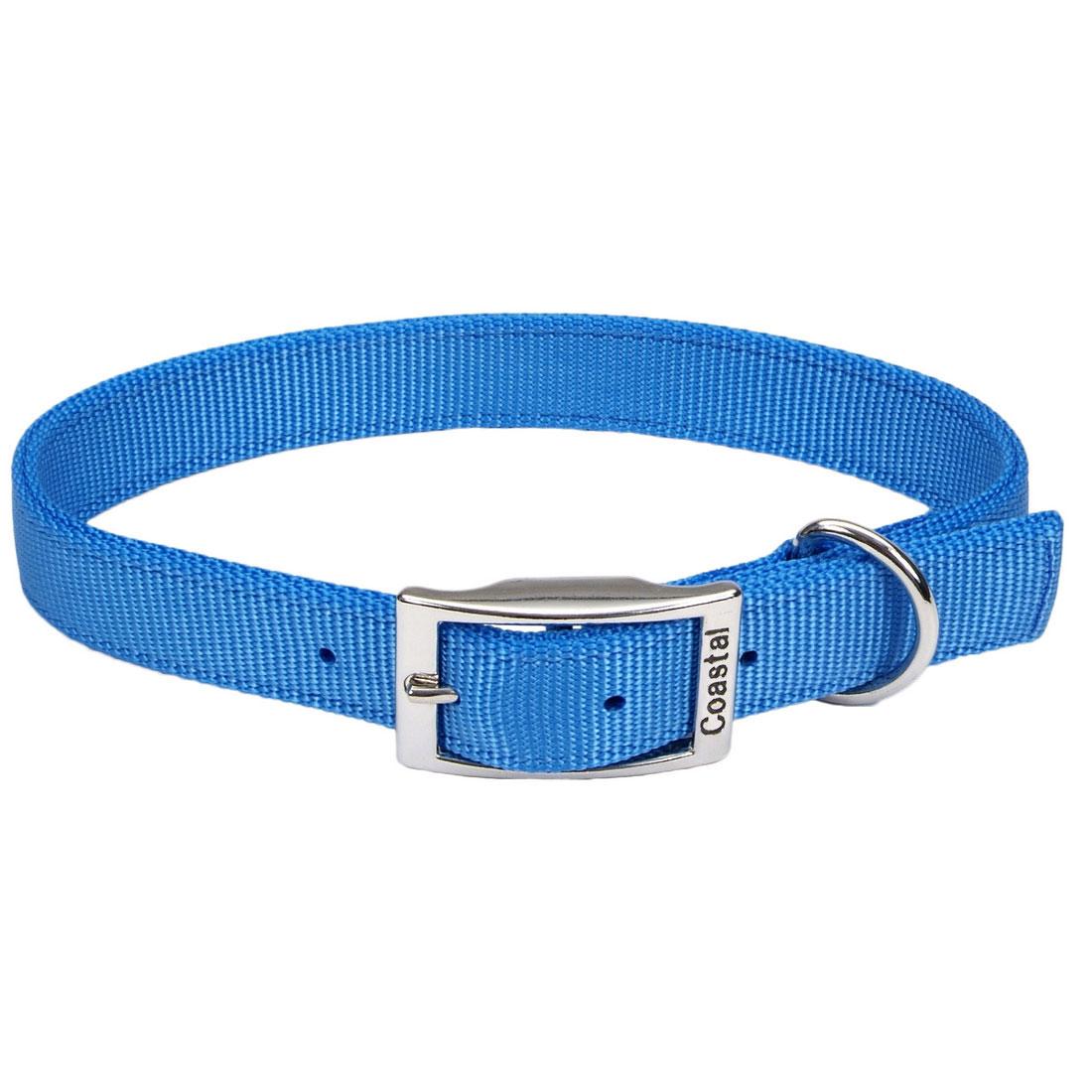 Coastal Double-Ply Dog Collar, Blue Lagoon, 1-in x 24-in
