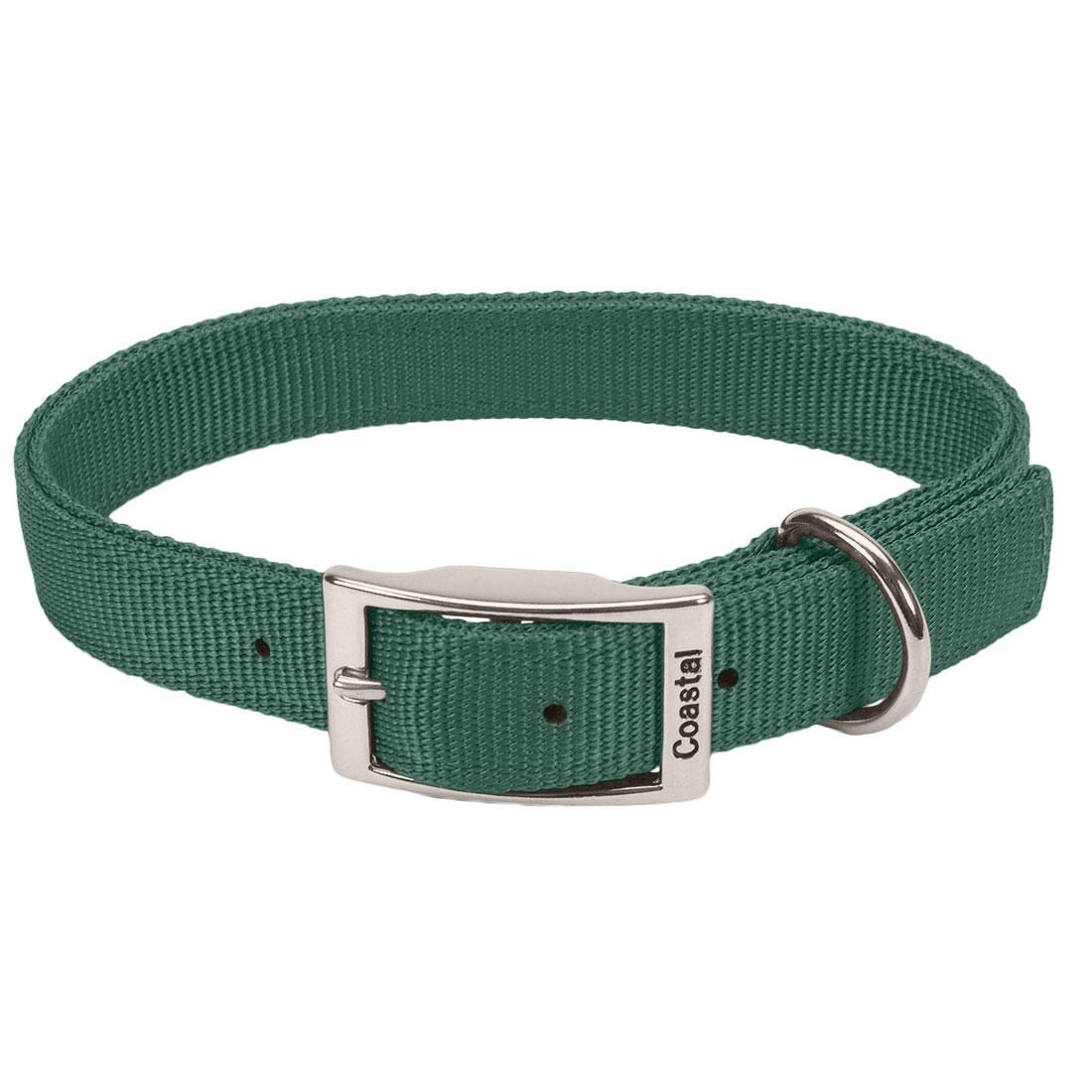 Coastal Double-Ply Dog Collar, Hunter, 1-in x 26-in