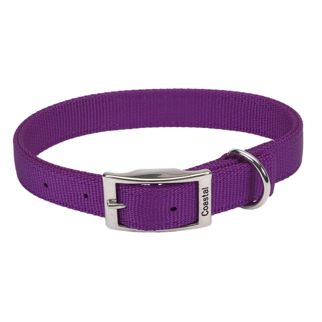 Coastal Double-Ply Dog Collar, Purple, 1-in x 24-in