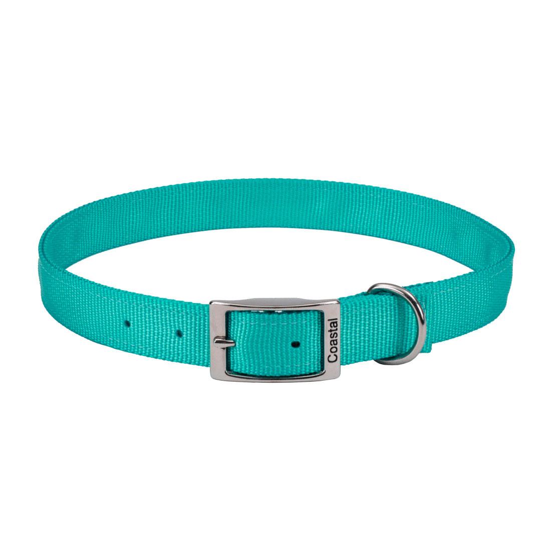 Coastal Double-Ply Dog Collar, Teal, 1-in x 24-in