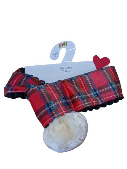 HuggleHounds Totally Tartan Dog Scarf, Small