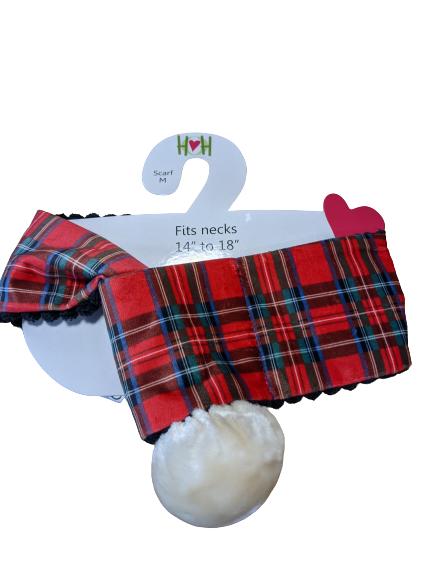 HuggleHounds Totally Tartan Dog Scarf, Medium