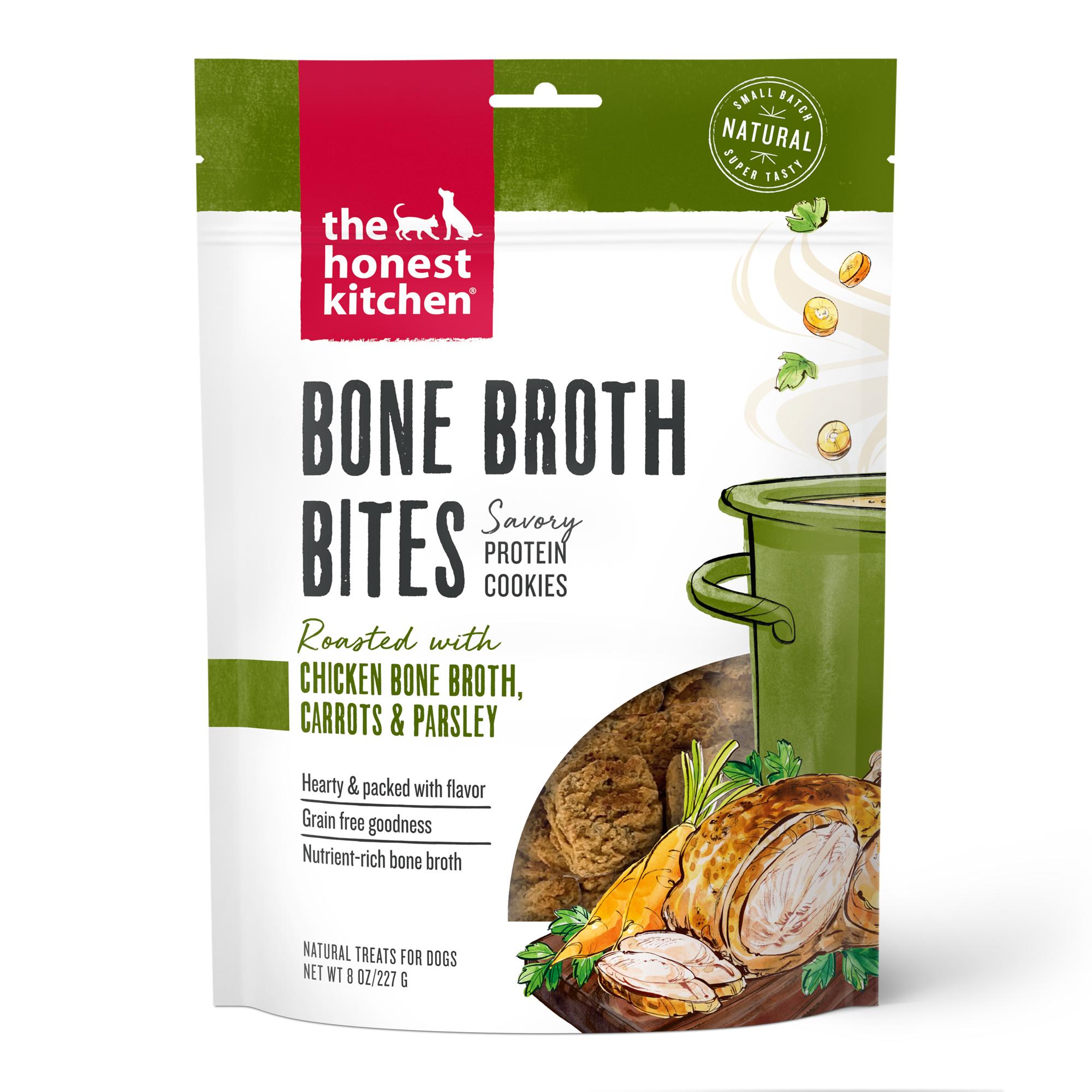 The Honest Kitchen Bone Broth Bites Chicken Dog Treats, 8-oz