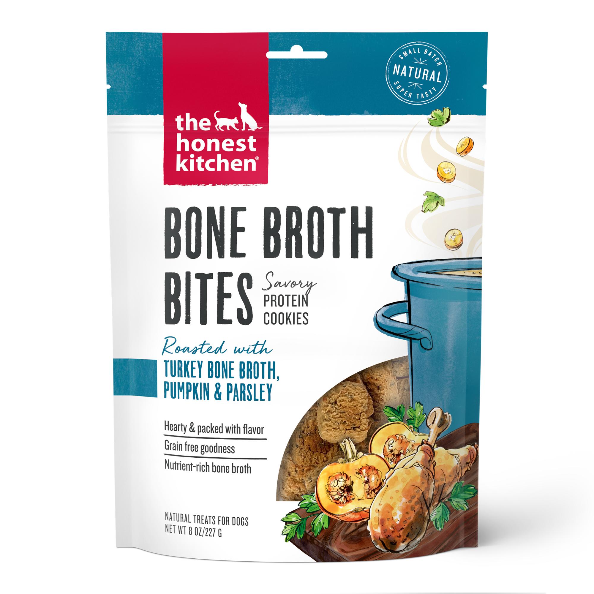 The Honest Kitchen Bone Broth Bites Turkey Dog Treats, 8-oz