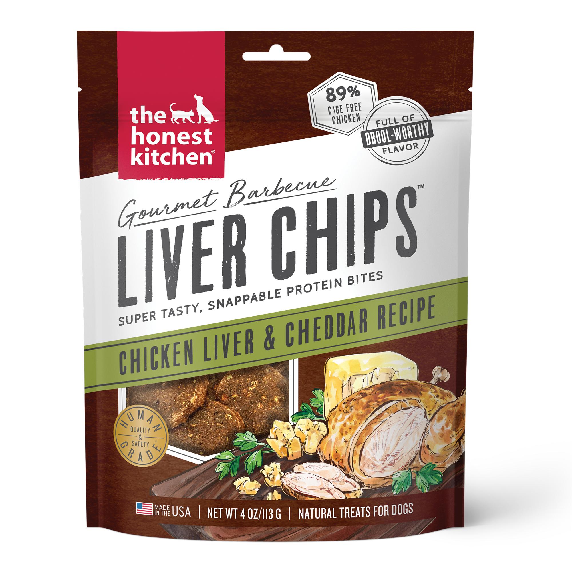 The Honest Kitchen Gourmet Barbecue Liver Chips Chicken Liver & Cheddar Dog Treats