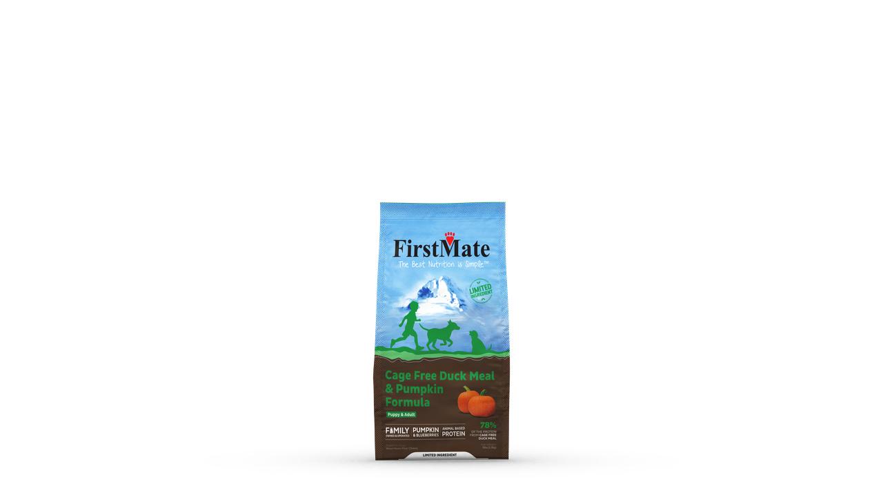 FIrstmate Limited Ingredient Diet Cage Free Duck Meal & Pumpkin Grain-Free Dry Dog Food, 5-lb