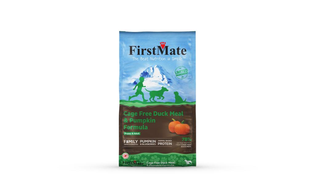 FIrstmate Limited Ingredient Diet Cage Free Duck Meal & Pumpkin Grain-Free Dry Dog Food, 25-lb