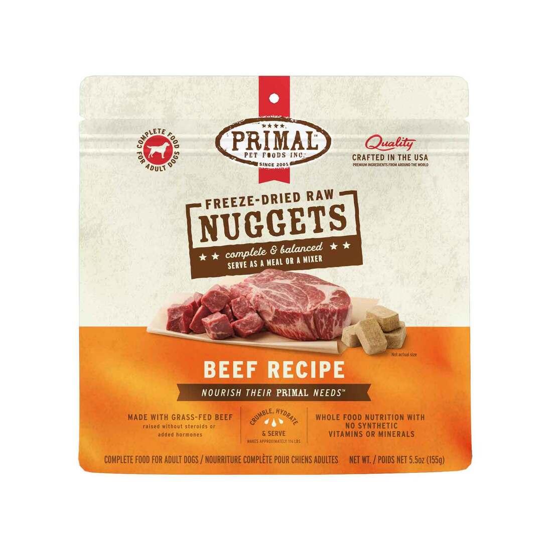 Primal Raw Beef Nuggets Freeze-Dried Raw Dog Food, 5.5-oz Size: 5.5-oz