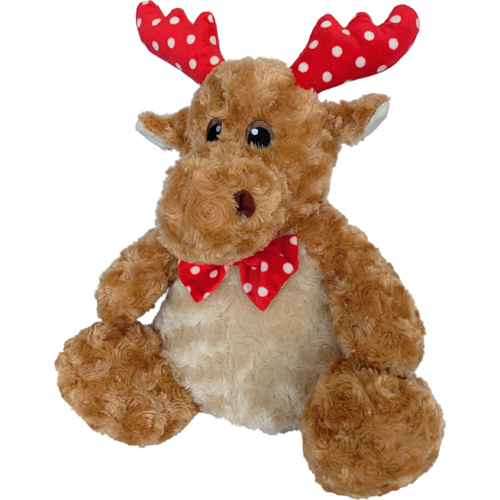 Petlou Christmas Polka Dot Reindeer Dog Toy, 10-in