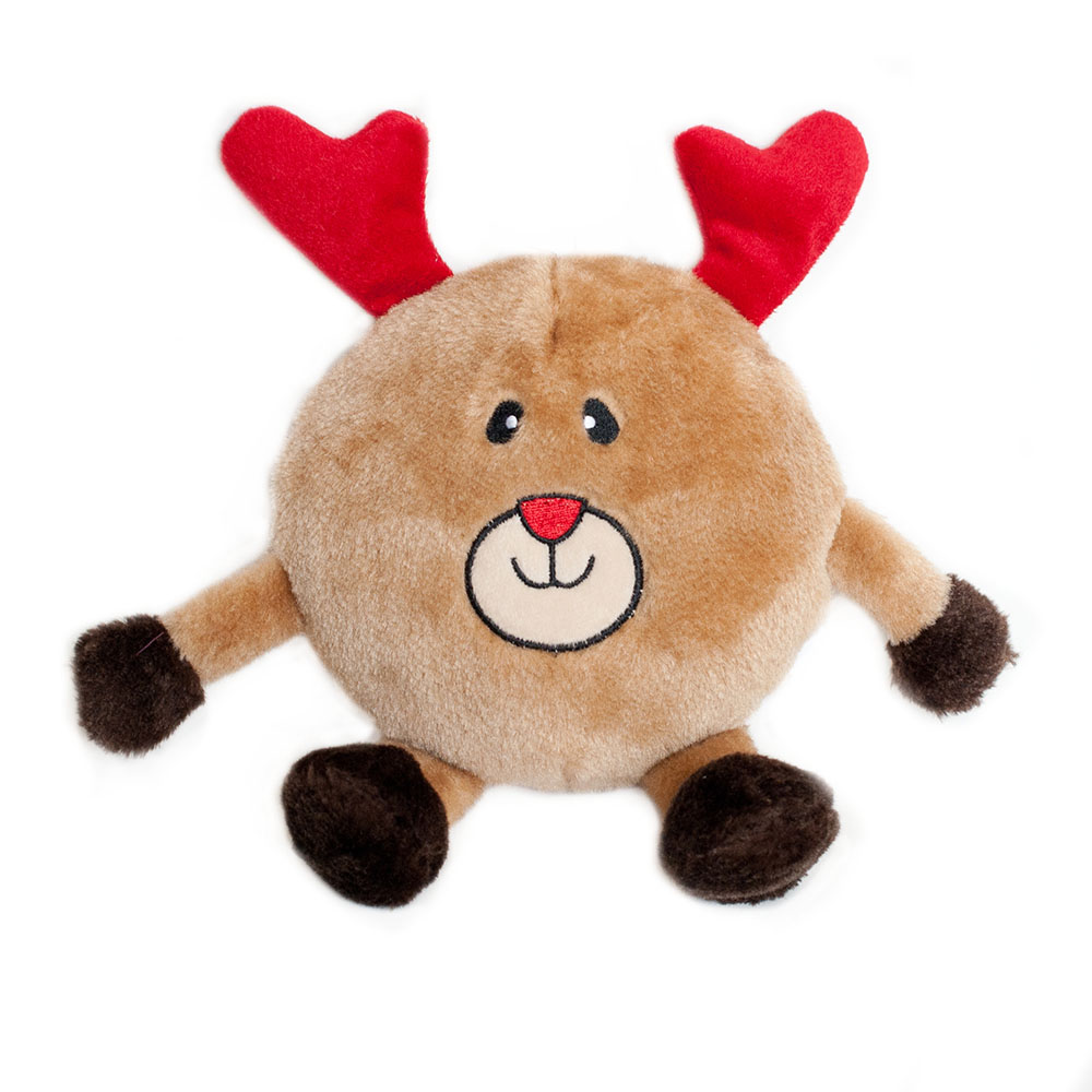 ZippyPaws Holiday Brainy Reindeer Dog Toy