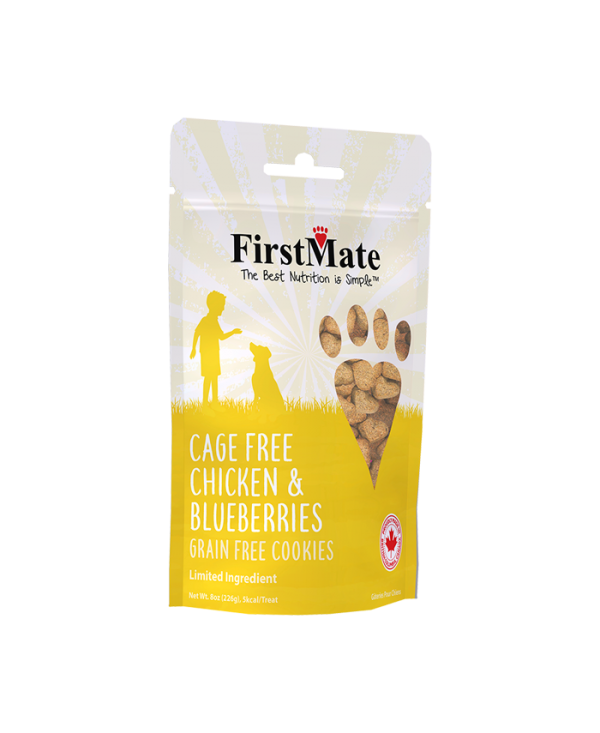 FirstMate Cage Free Chicken & Blueberries Dog Treat (**)