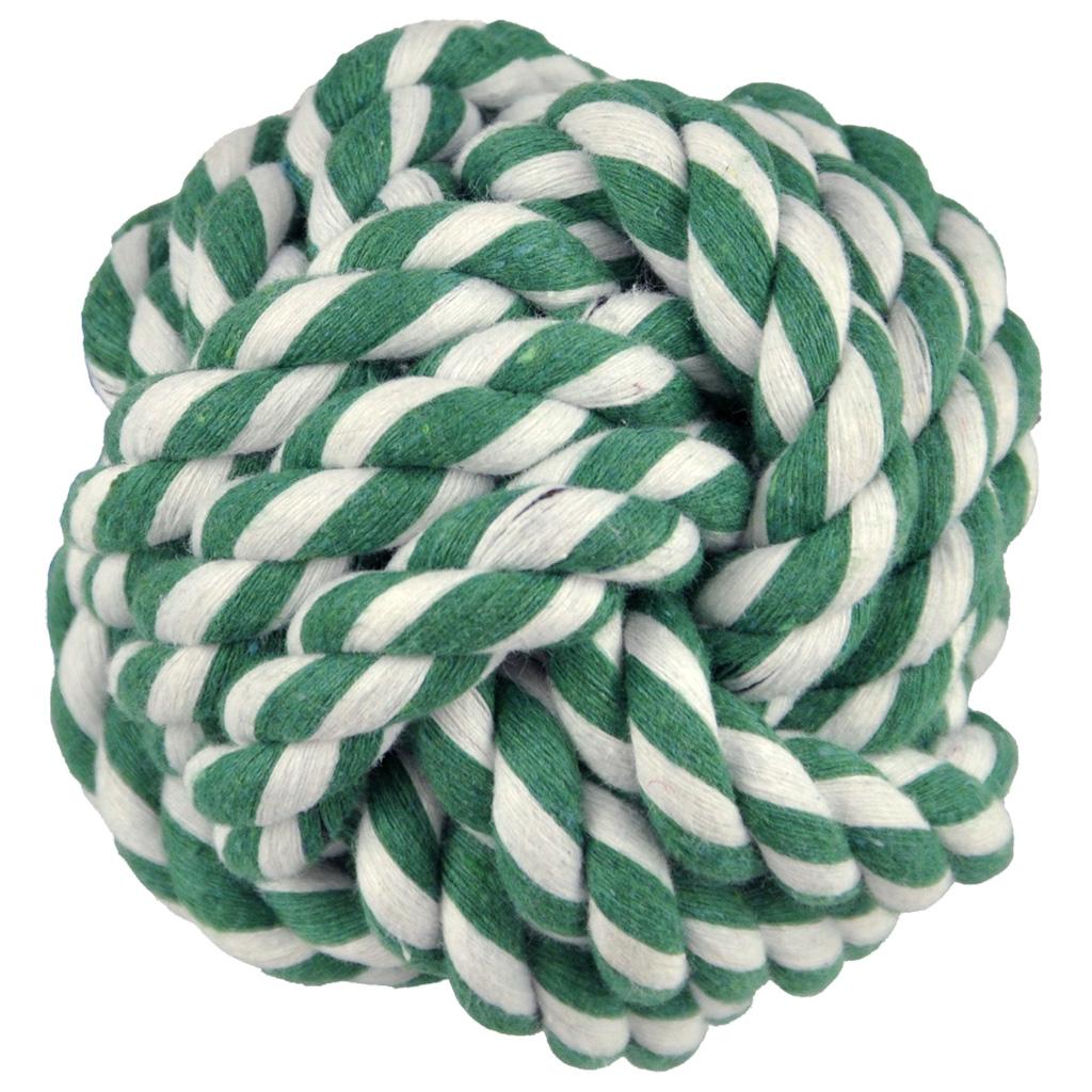 Amazing Pet Products Rope Ball Dog Toy, Green, 3.75-in