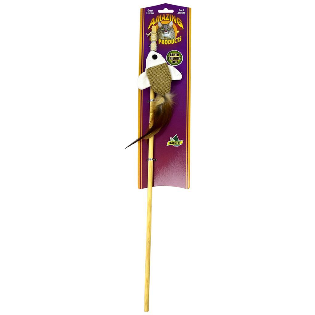 Amazing Pet Products Teaser Wand with Dangle Fish Cat Toy