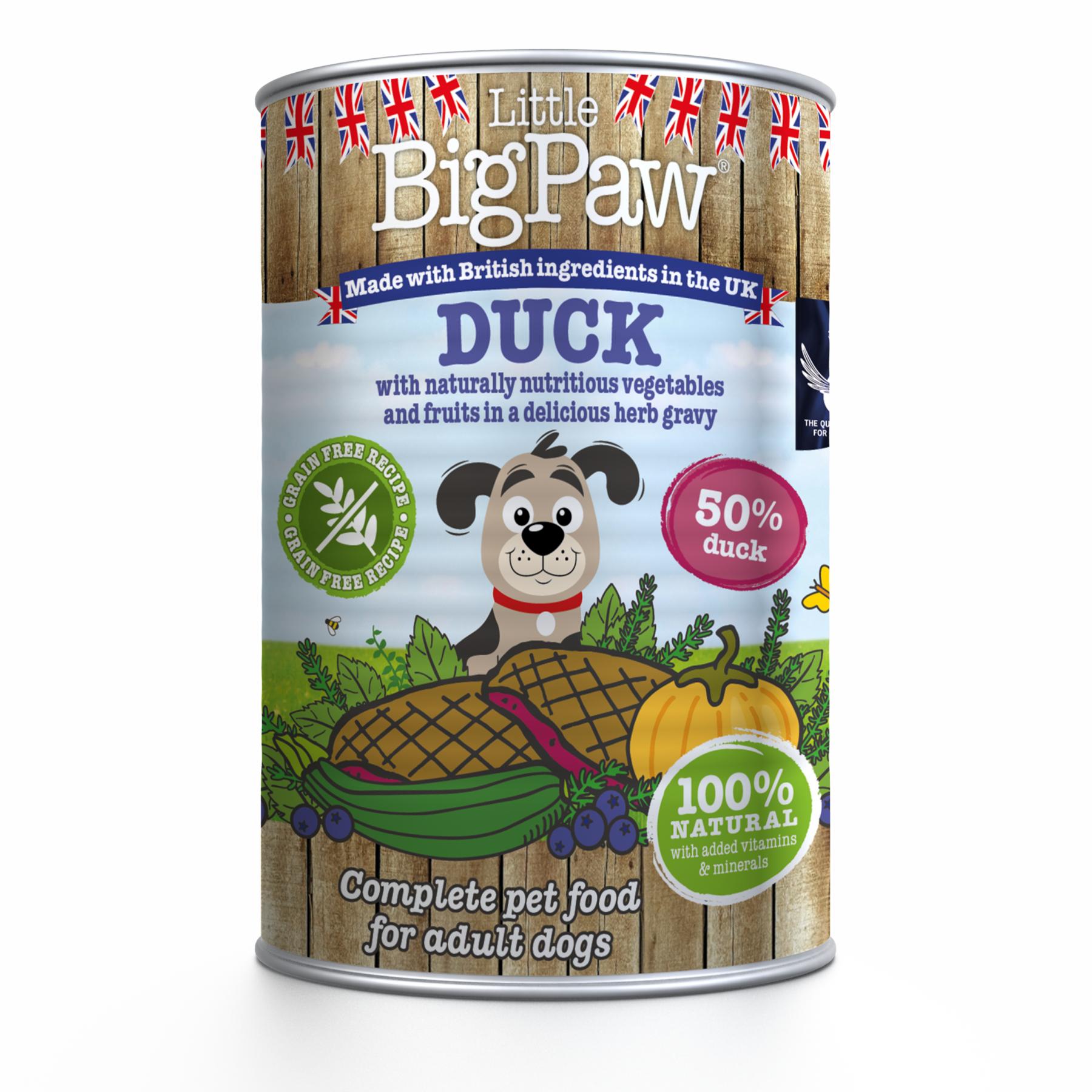 Little BigPaw Duck with Bluberries, Courgette & Pumpkin in Herb Gravy Wet Dog Food, 390-gram