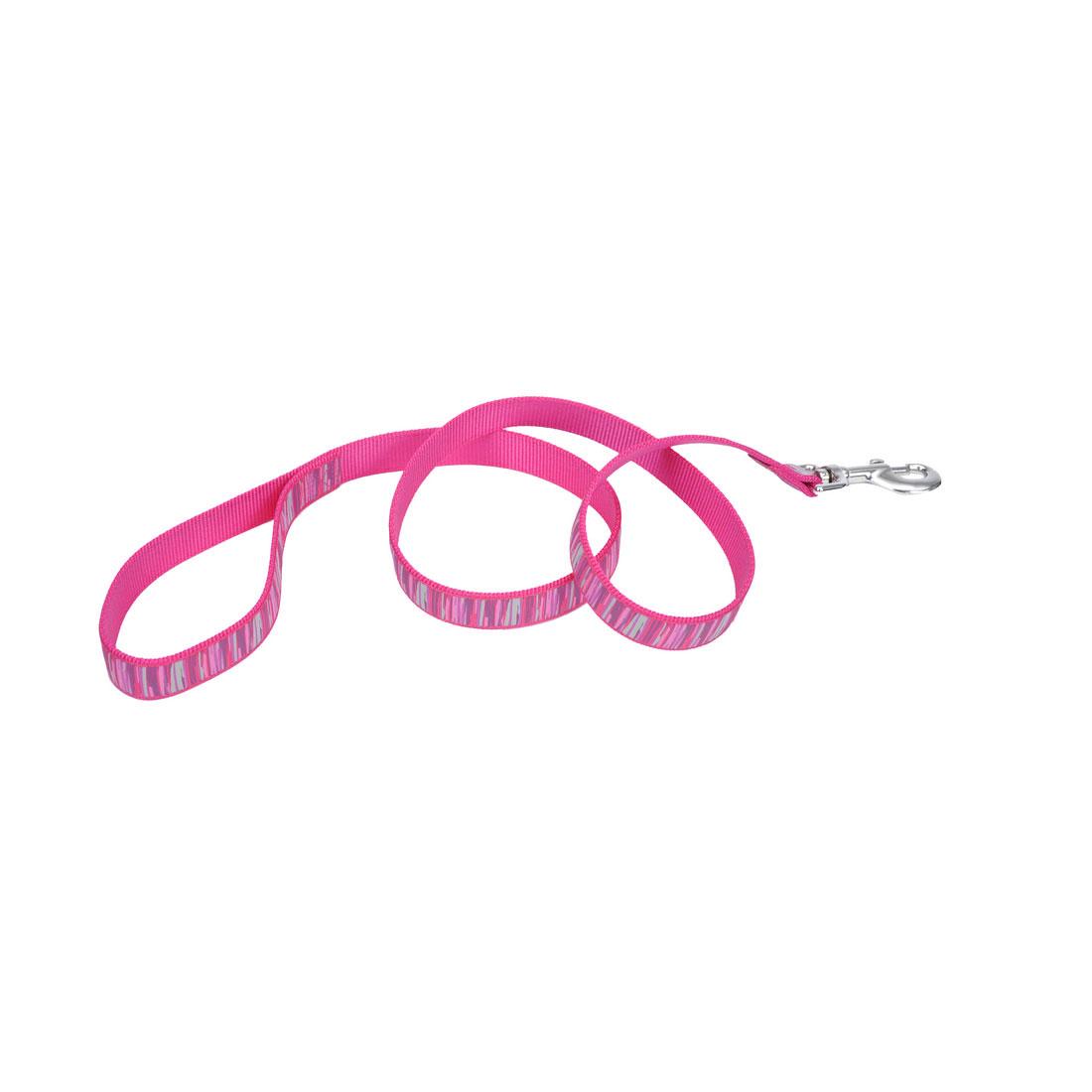 Ribbon Dog Leash, Pink Flamingo Stripe, 1-in x 4-ft