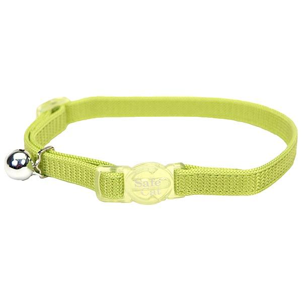 Safe Cat Adjustable Snag-Proof Breakaway Cat Collar, Lime, 3/8-in x 8-12-in (Size: 3/8-in x 8-12-in)