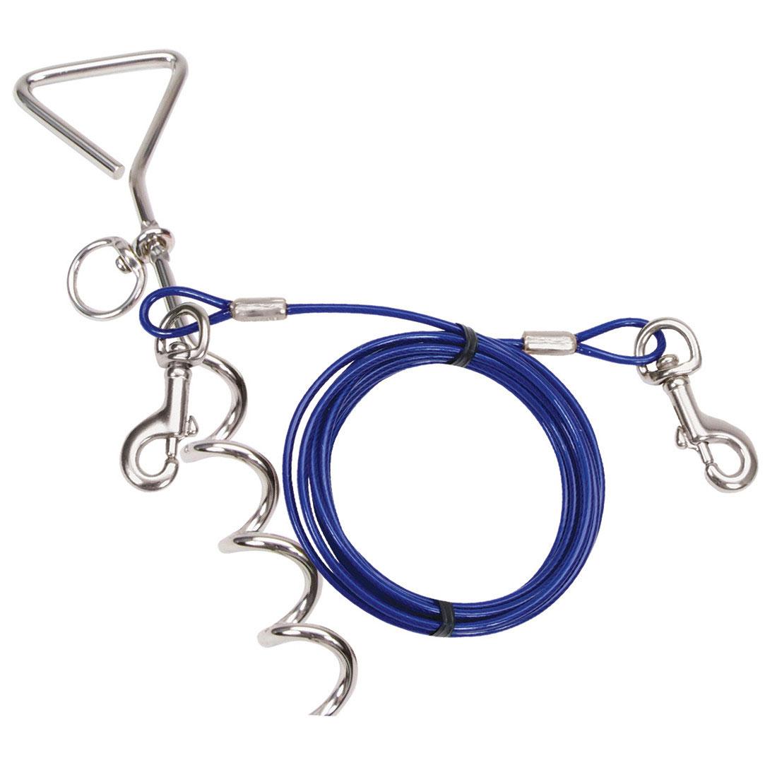 Titan Dog Stake & Cable Tie Out, Blue