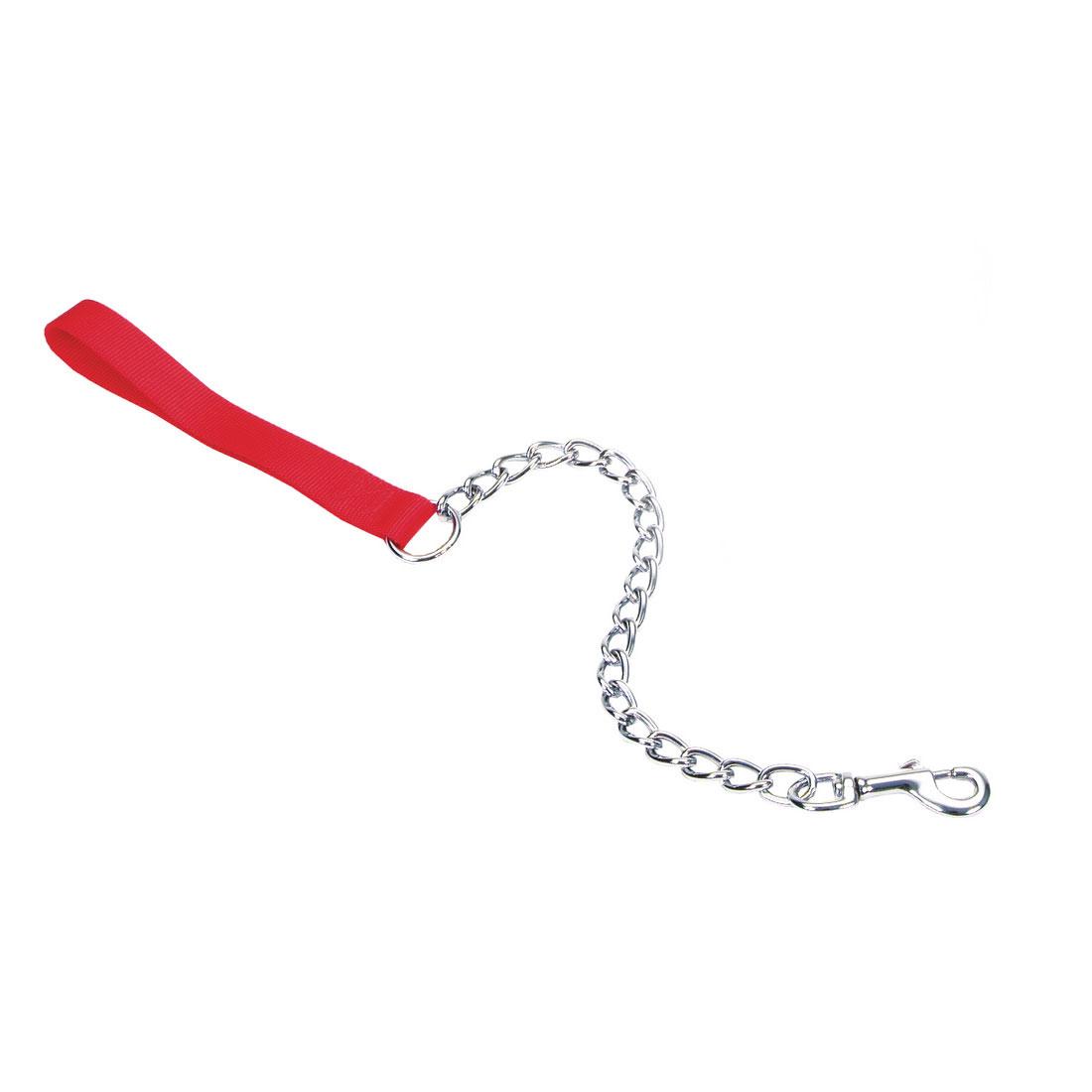 Titan Chain with Nylon Handle Dog Leash, Red, 4.0-mm x 2-ft