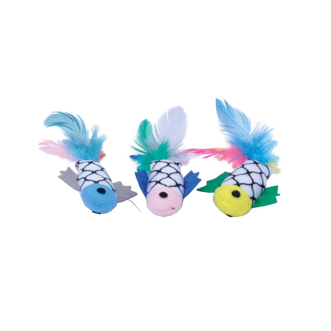 Turbo Fish with Feathers Cat Toy, 60-count