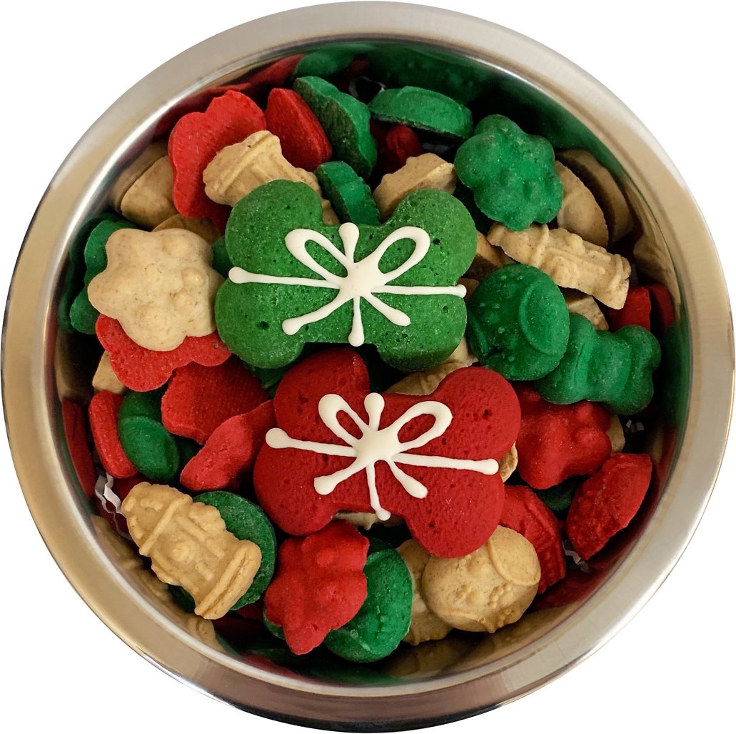 Claudia's Canine Bakery Small Christmas Presents Bowl Dog Treats