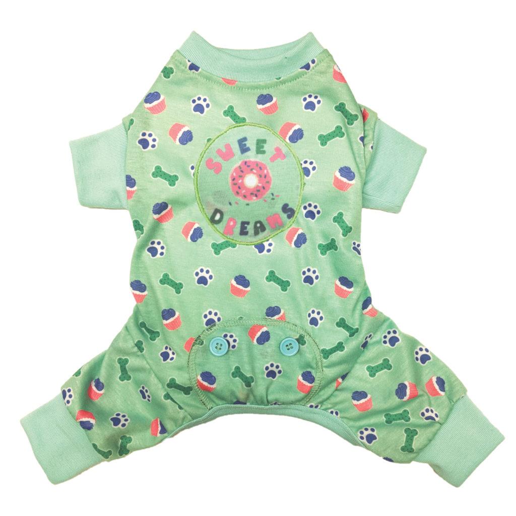 Ethical Fashion Pet Sweet Dream Dog Pajamas, Mint, XX-Small
