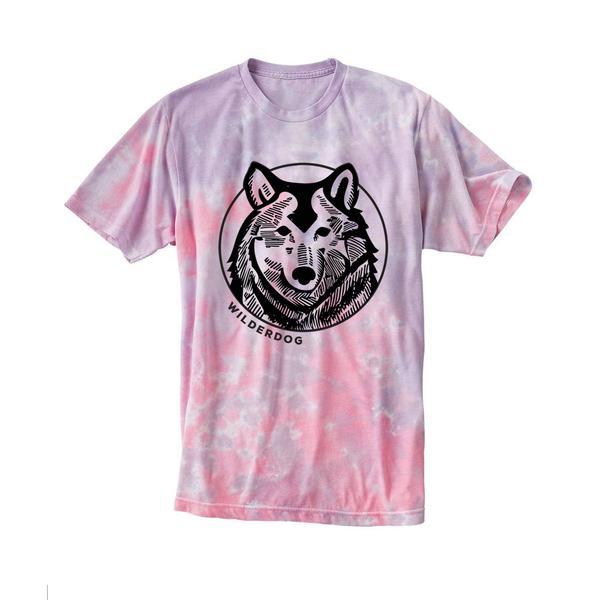Wilderdog Tie Dye Wolf T-Shirt, Pink, Medium