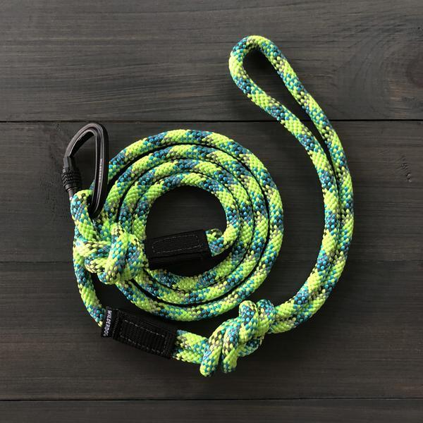 Wilderdog Small Carabiner Dog Leash, Lime Reflective