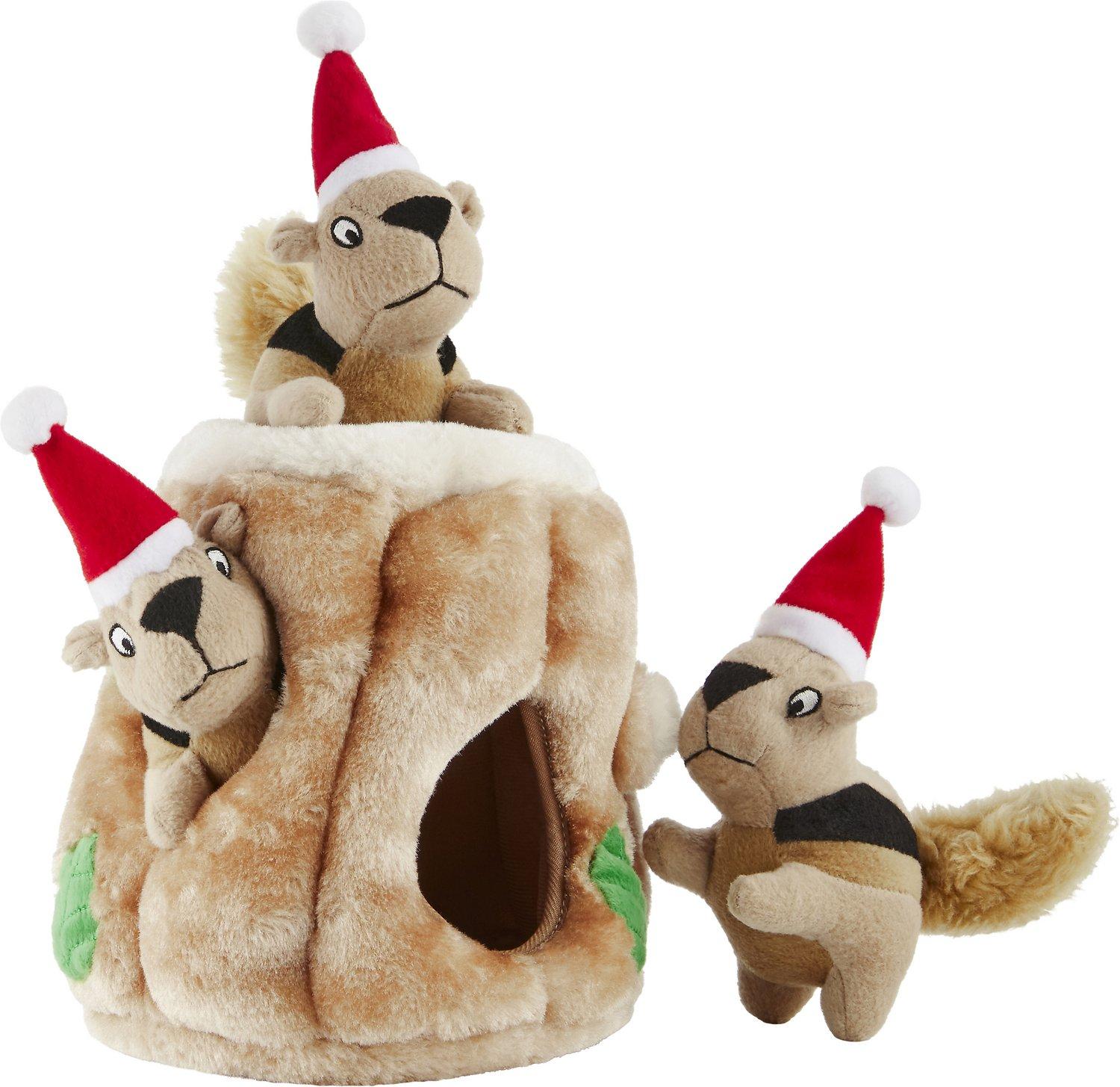 Outward Hound Holiday Hide A Squirrel Puzzle Dog Toy, Medium