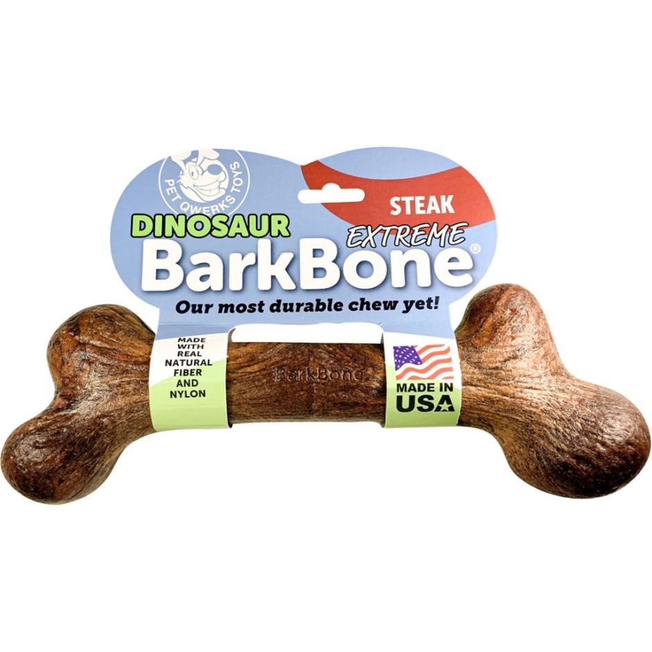 Pet Qwerks BarkBone Dinosaur Extreme Steak Flavored Dog Toy, XX-Large