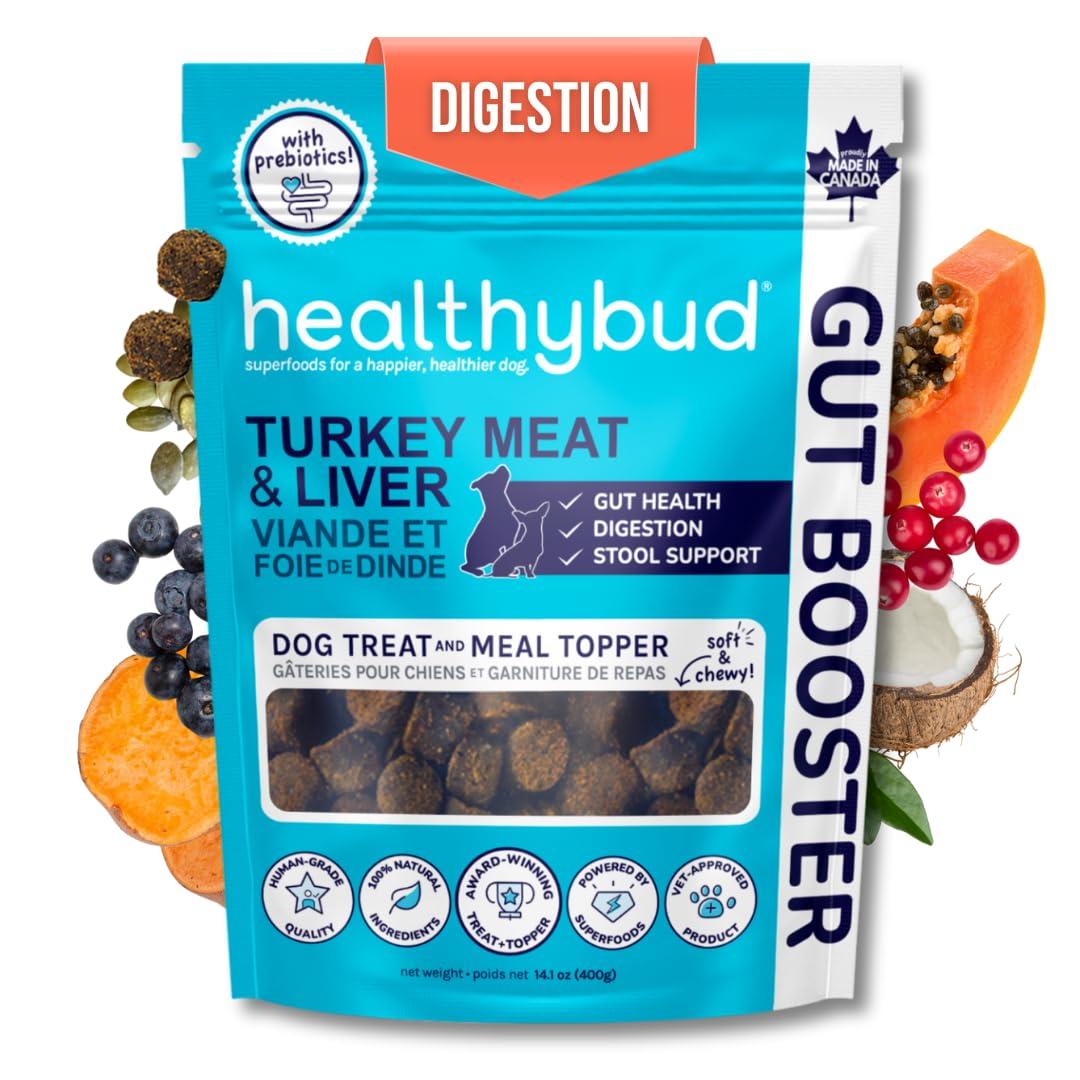 Healthybud Gut Booster Turkey Meat & Liver Dog Treats & Food Topper