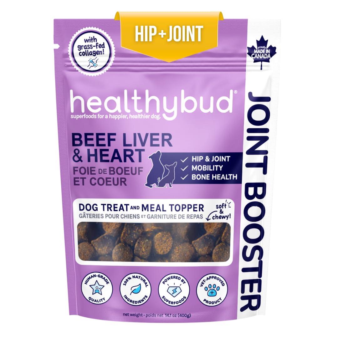 Healthybud Joint Booster Beef Liver & Heart Dog Treats & Food Topper, 14.1-oz