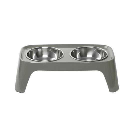 Messy Mutts Totally Pooched Elevated Feeder Stainless Steel Dog Bowl, Cool Grey, Large (**)