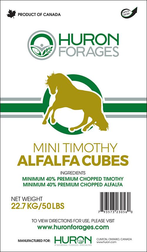 Huron Mini Timothy/Alfalfa Hay Cubes Equine Feed, 50-lb