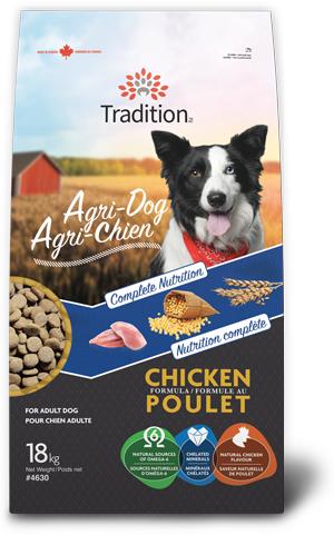 Tradition Agri-Dog Chicken Poulet Dry Dog Food, 18-kg