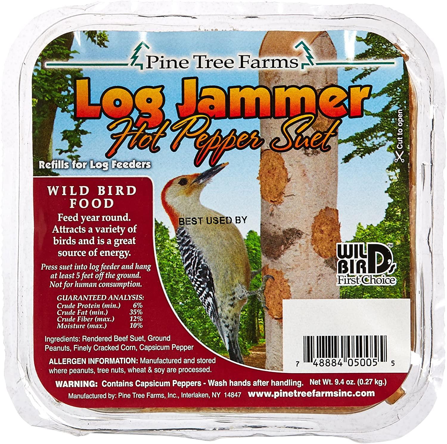 Pine Tree Farms Log Jammer Hot Pepper Suet Wild Bird Food, 9.4-oz (Size: 9.4-oz)