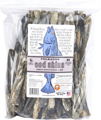 Polkadog Cod Skins Dog & Cat Treats, 1-lb