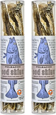 Polkadog Cod Skins Dog & Cat Treats, 4.7-oz tubes (2 pack)
