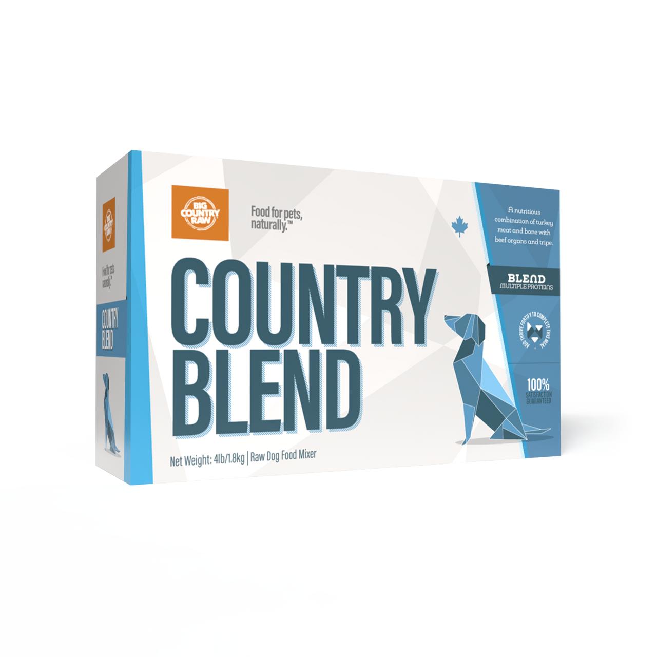 Big Country Raw Country Blend Frozen Dog Food Carton, 4-lb
