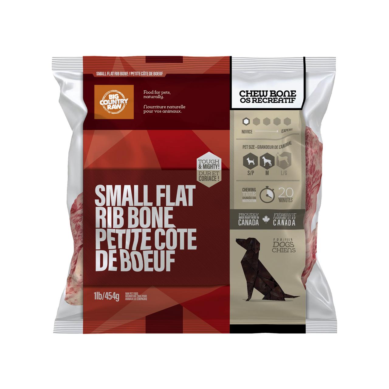 Big Country Raw Flat Rib Bone Frozen Dog Treats, Small