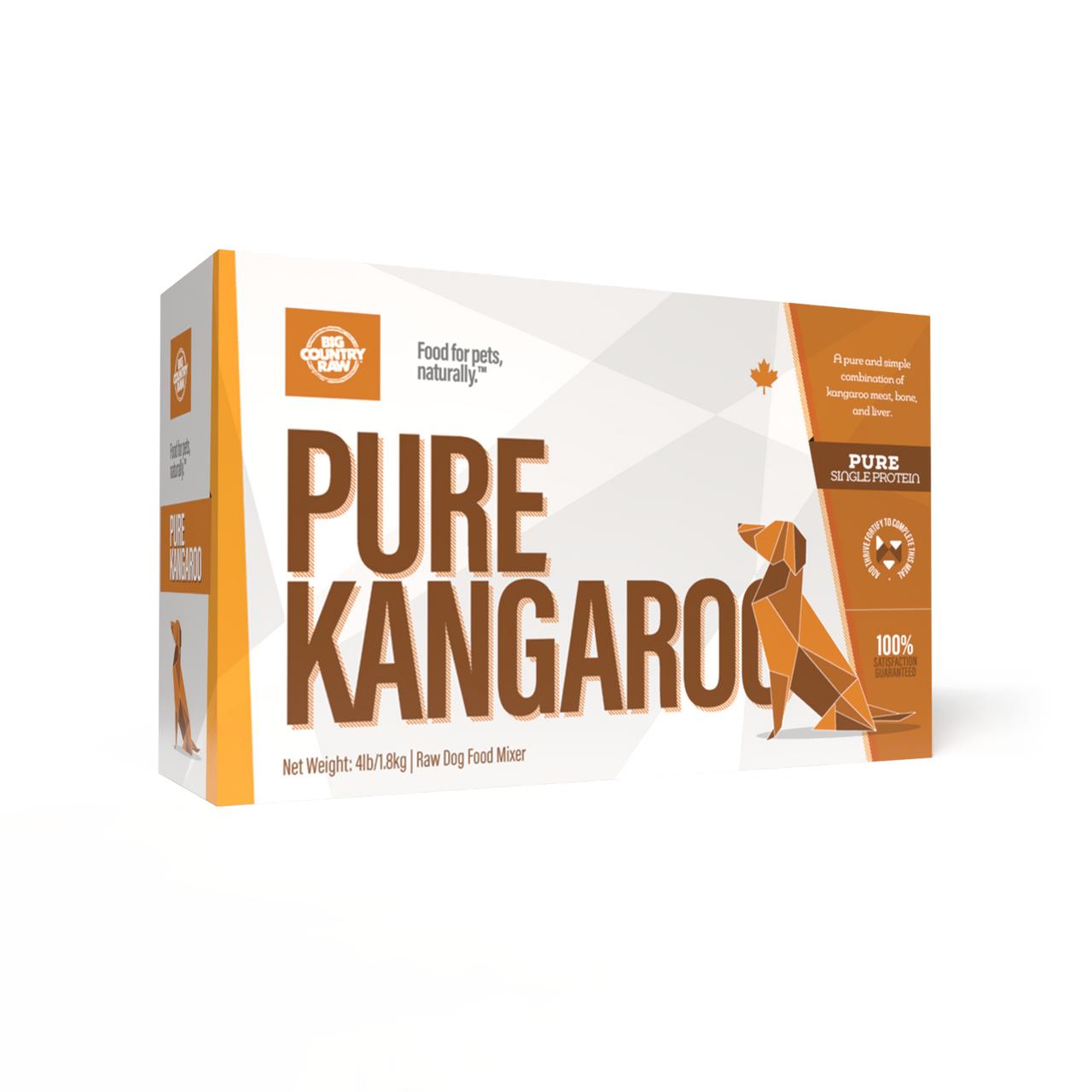 Big Country Raw Pure Kangaroo Frozen Dog Food Carton, 4-lb